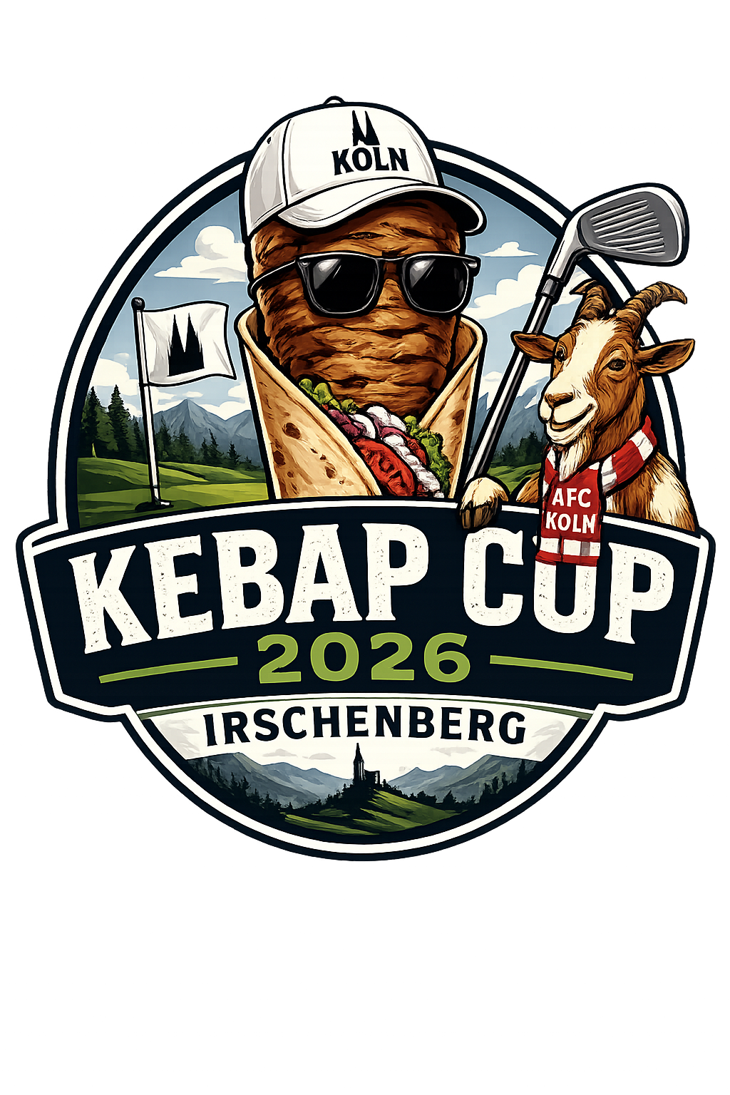 Event badge patch — Kebap Cup 2026 illustrated design