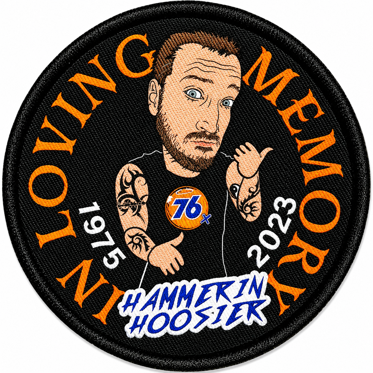 Custom memorial portrait patch — loving memory