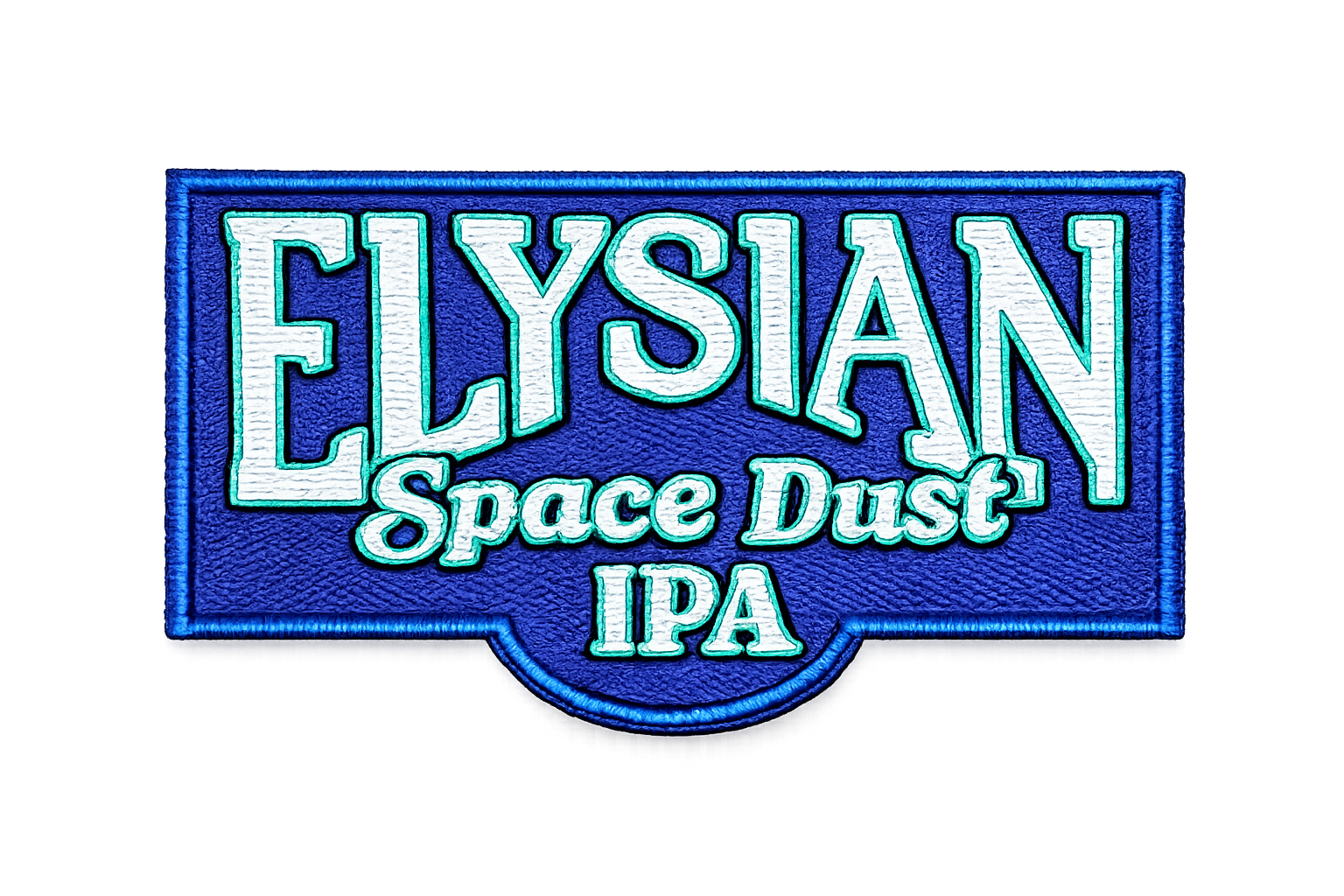 Neon-style embroidered brewery patch